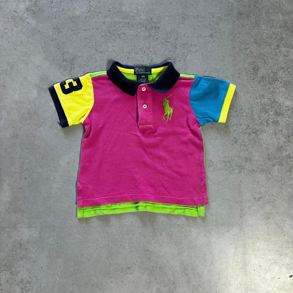 Polo Ralph Lauren Vintage Multicolor Block Big Pony Polo Shirt Boys 18M